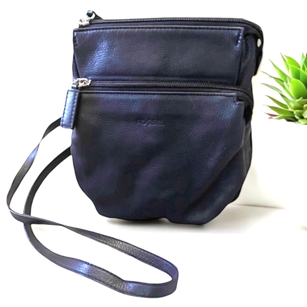 VINTAGE FOSSIL Bag Black Leather 90’s FAST SHIPPING 1075-5